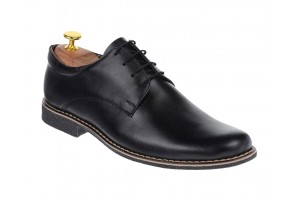 Pantofi barbati casual, din piele naturala, Negru - PANBOX